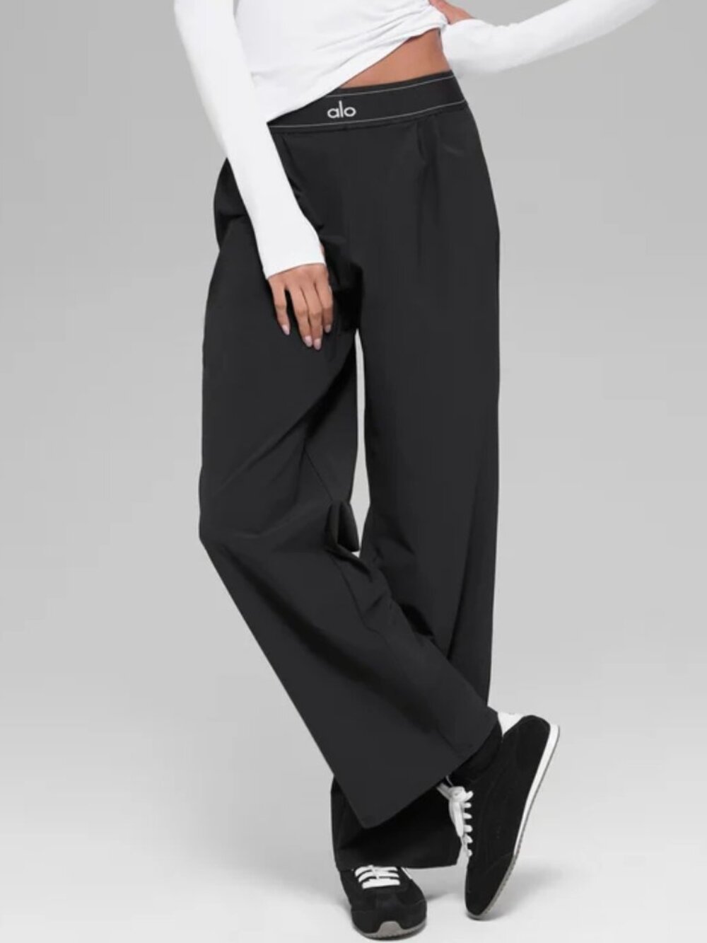 🐱‍👤NWT ALO Yoga Suit Up Trouser Black Womens Regular 30" Inseam🦓 - Picture 15 of 15
